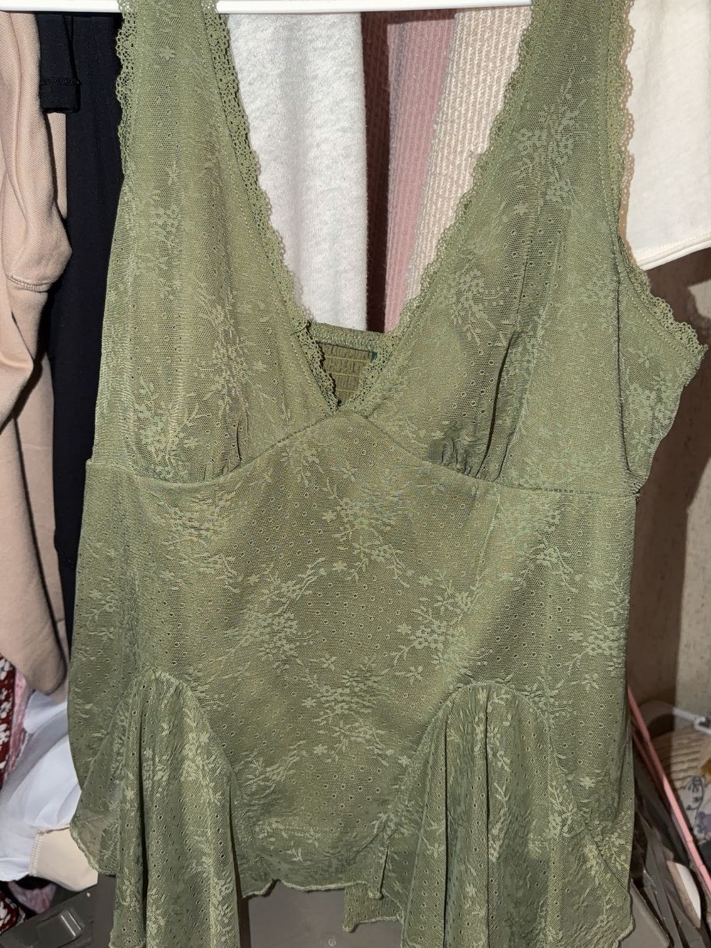 Target Olive Green Lace Tank Top